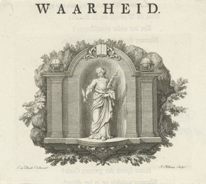 Vignet met de personificatie van Waarheid