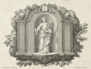 Vignet met de personificatie van Waarheid