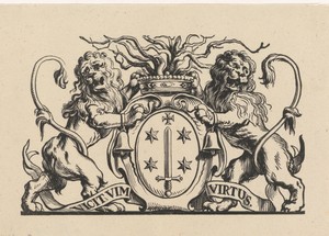 Vignet met het wapen van de stad Haarlem
