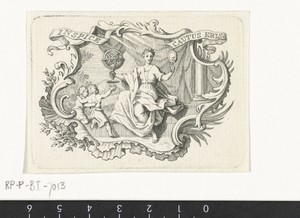 Vignet met personificatie van Voorzichtigheid in cartouche