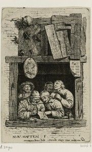 Vijf zangers in een open venster: de rederijkers