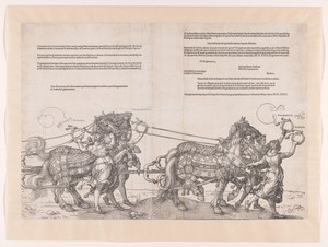 Vijfde en zesde span paarden met allegorieën