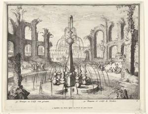 Vijver met fontein in het park van Enghien