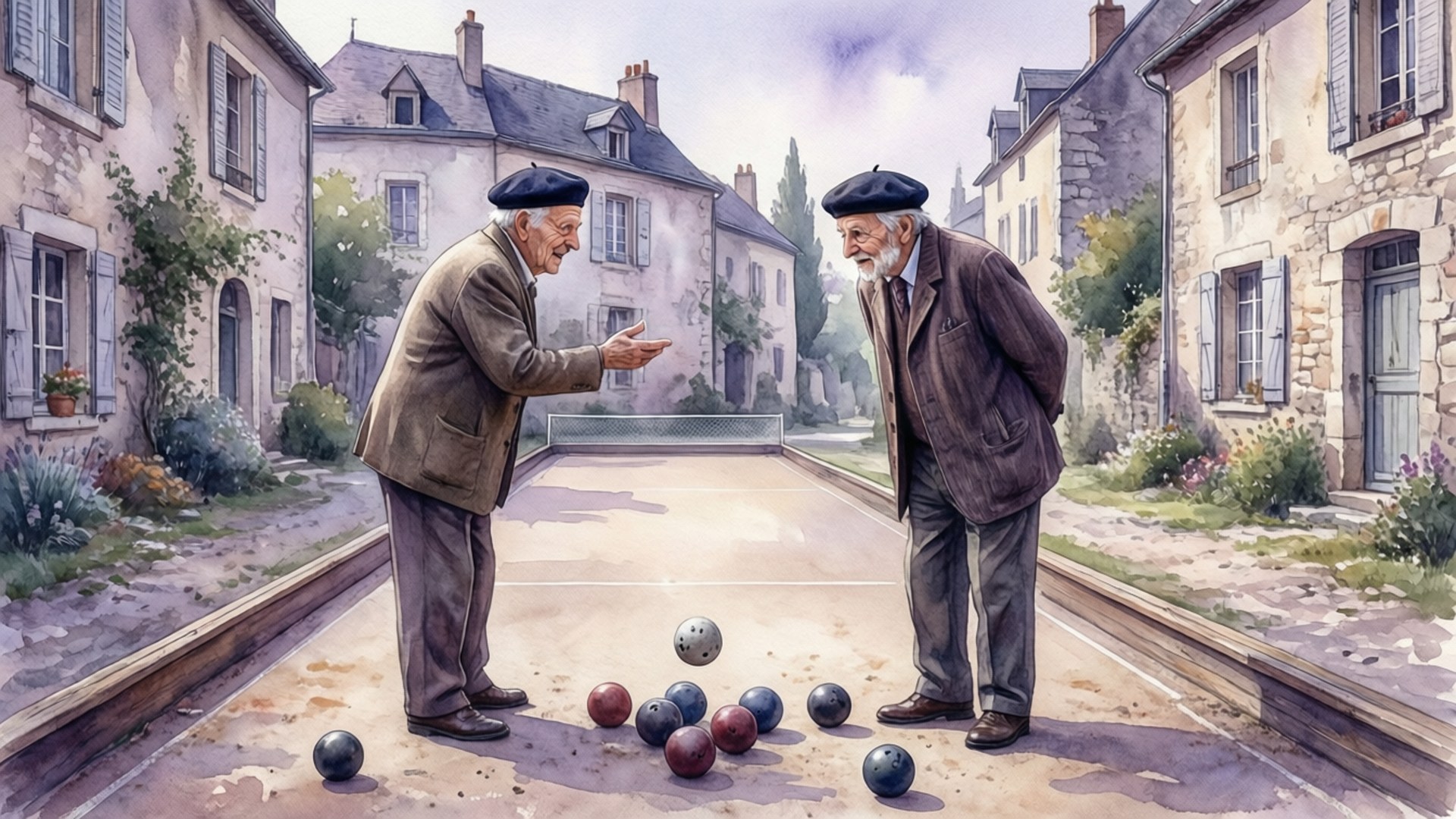 Village Petanque Afternoon by Wallpapers.art Studio