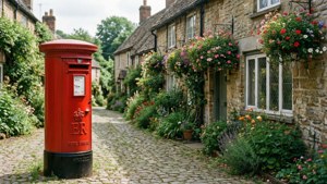 Village Red Pillar Box