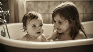 Vintage Bathtub Scene