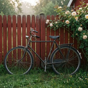 Vintage Bike and Roses