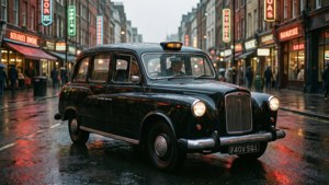 Vintage Black Cab Night