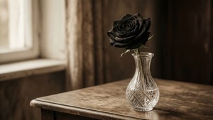 Vintage Black Rose Still Life