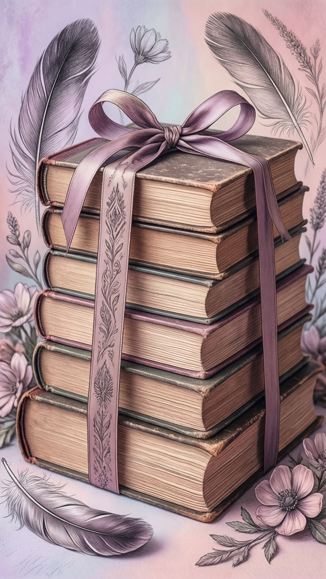 Vintage Boho Books by Wallpapers.art Studio