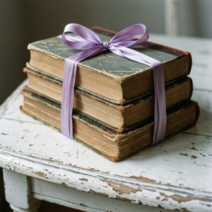 Vintage Books with Ribbon
