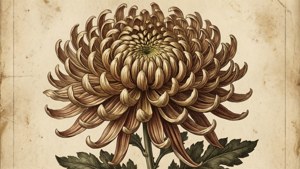 Vintage Botanical Chrysanthemum