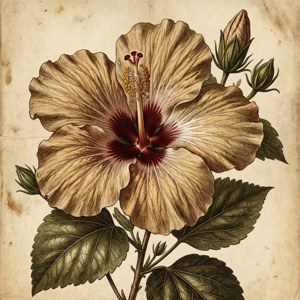 Vintage Botanical Hibiscus