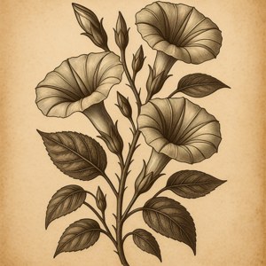 Vintage Botanical Morning Glory