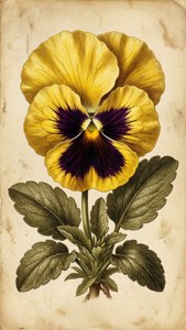Vintage Botanical Pansy
