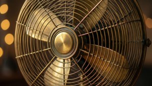 Vintage Brass Fan Close-up