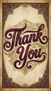 Vintage Burgundy Thank You