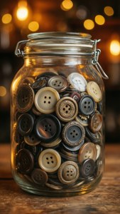 Vintage Buttons Jar