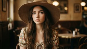 Vintage Café Girl