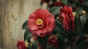 Vintage Camellia Wall