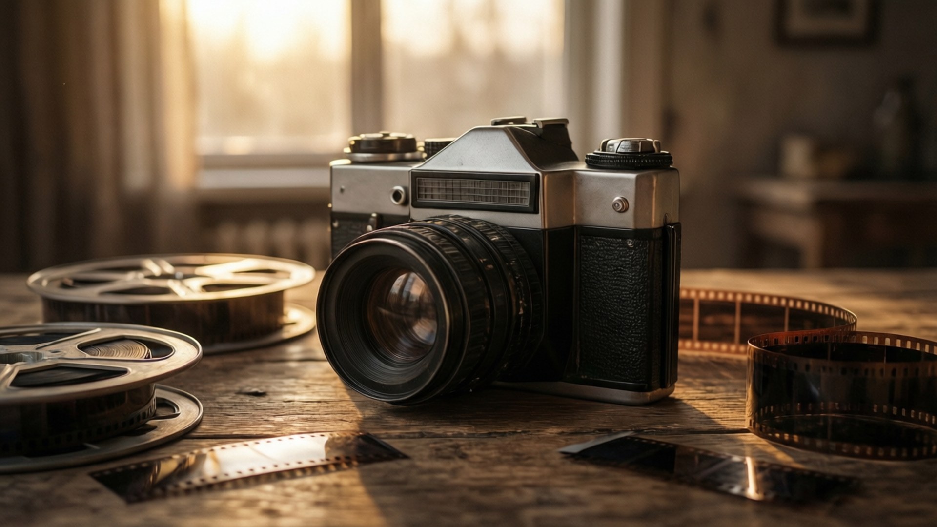 Vintage Camera Still Life by Wallpapers.art Studio