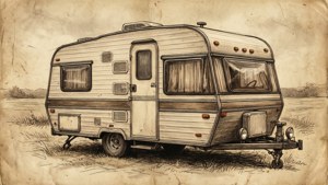 Vintage Camper Sketch