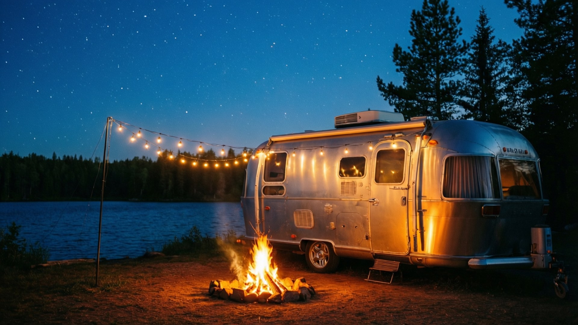 Vintage Campfire Night by Wallpapers.art Studio