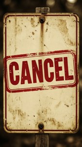 Vintage Cancel Sign