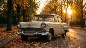 Vintage Car Fall Street