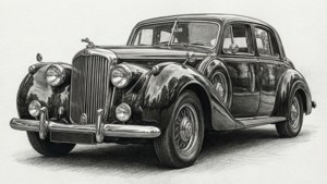 Vintage Car Pencil Sketch
