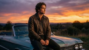 Vintage Car Sunset