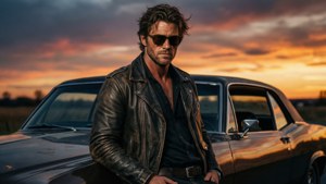 Vintage Car Sunset