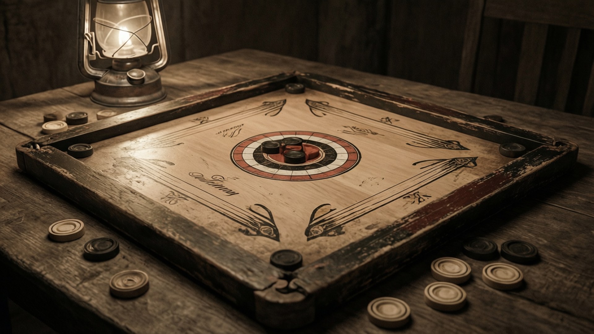 Vintage Carrom Nostalgia by Wallpapers.art Studio