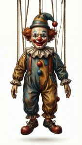 Vintage Clown Marionette