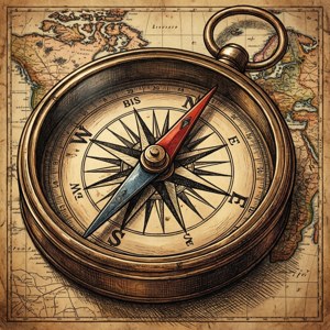 Vintage Compass Map Doodle