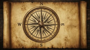 Vintage Compass Treasure Map