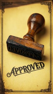 Vintage Cursive Approved Stamp