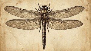 Vintage Engraved Dragonfly