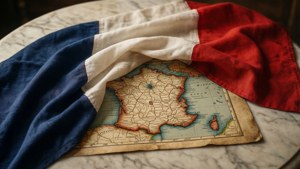 Vintage Flag on Map