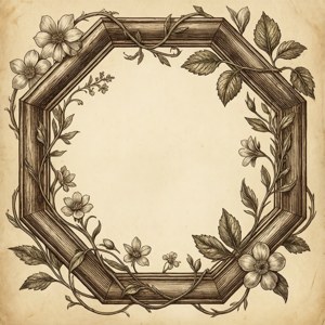 Vintage Floral Octagon Frame