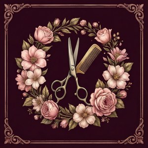 Vintage Floral Salon Logo