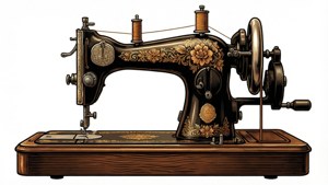 Vintage Floral Sewing Machine