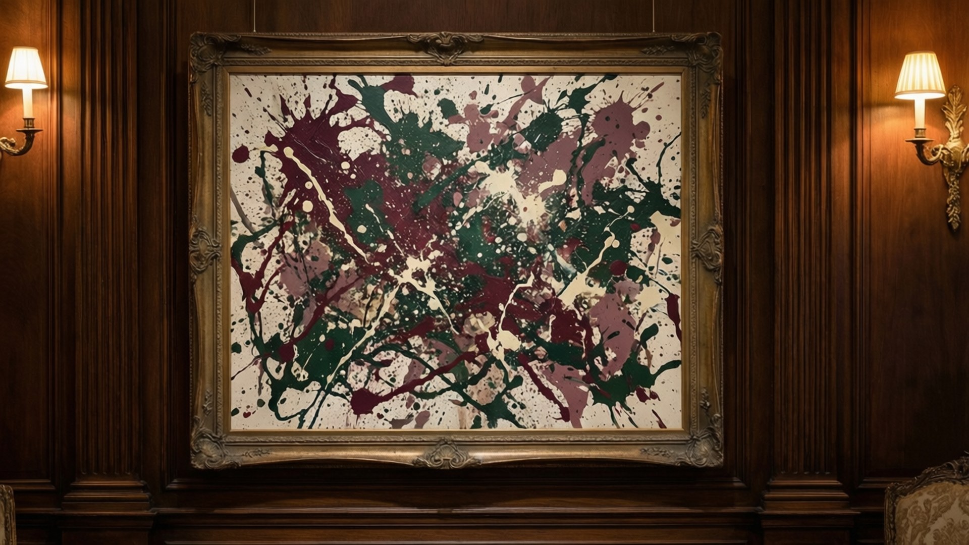 Vintage Framed Pollock by Wallpapers.art Studio