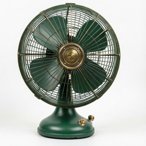 Vintage Green Brass Fan