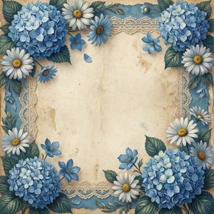 Vintage Hydrangea Lace Border