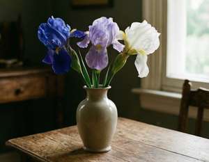 Vintage Iris Still Life