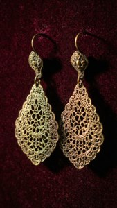Vintage Lace Gold Earrings