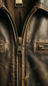 Vintage Leather Zipper