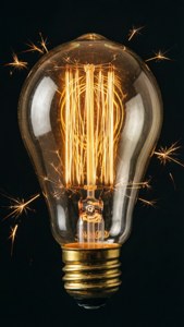 Vintage Light Bulb Sparks