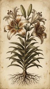 Vintage Lily Illustration